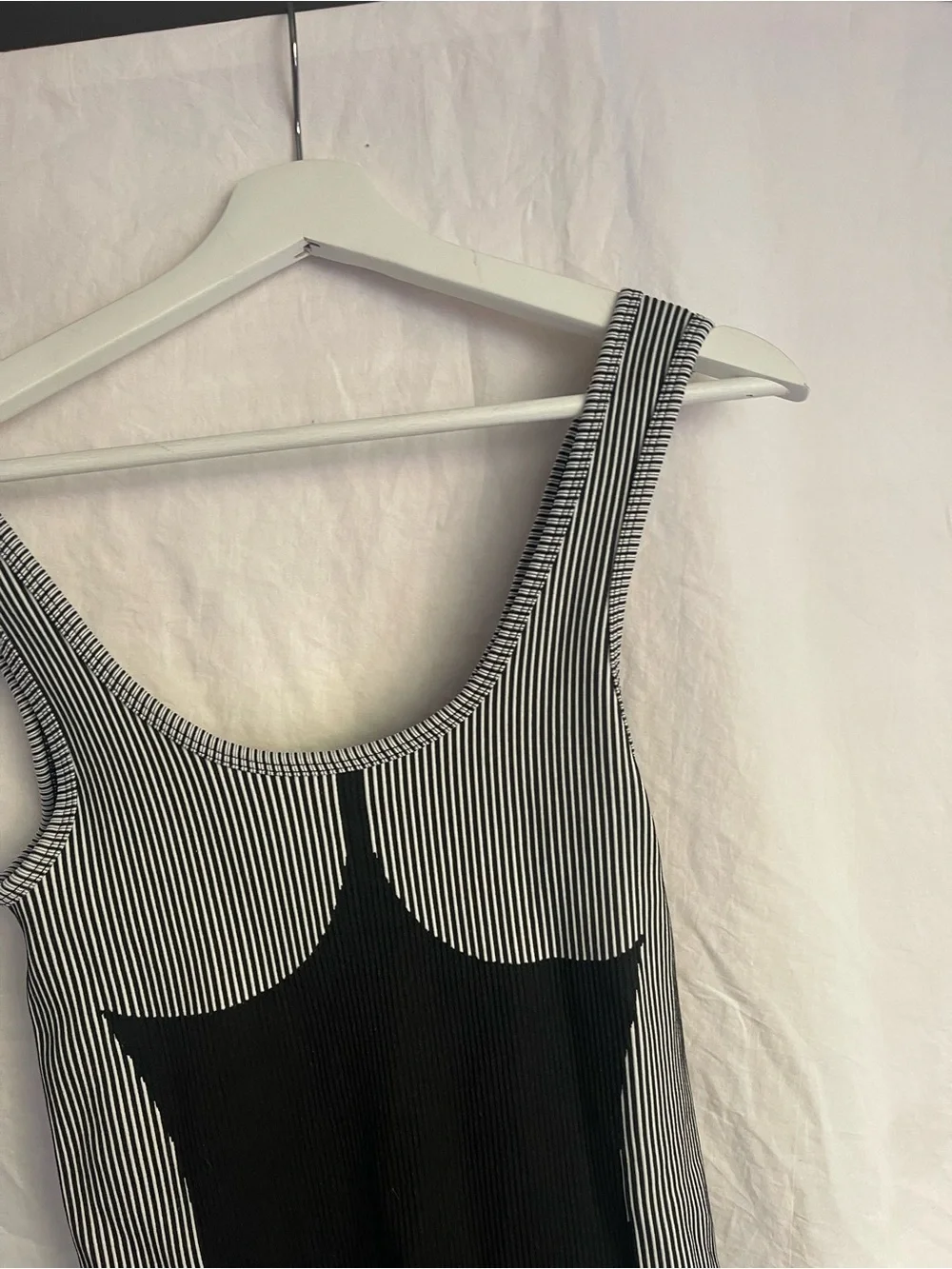 Activewear Sculpting Striped One Piece Bodysuit Size S Sporty Yoga Athletic